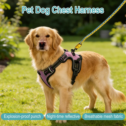 Pet Reflective Nylon Dog Collars Harness Vests Leash Adjustable