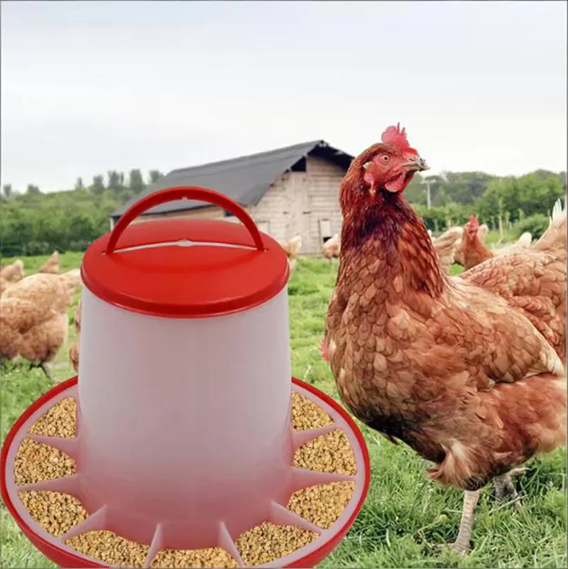 1/3/5/9Kg Automatic Chicken Feeder Bucket Rooster Hen Feeding Device, Farm Animal Poultry Quail Pigeon Feeding Supplies 1 Pc