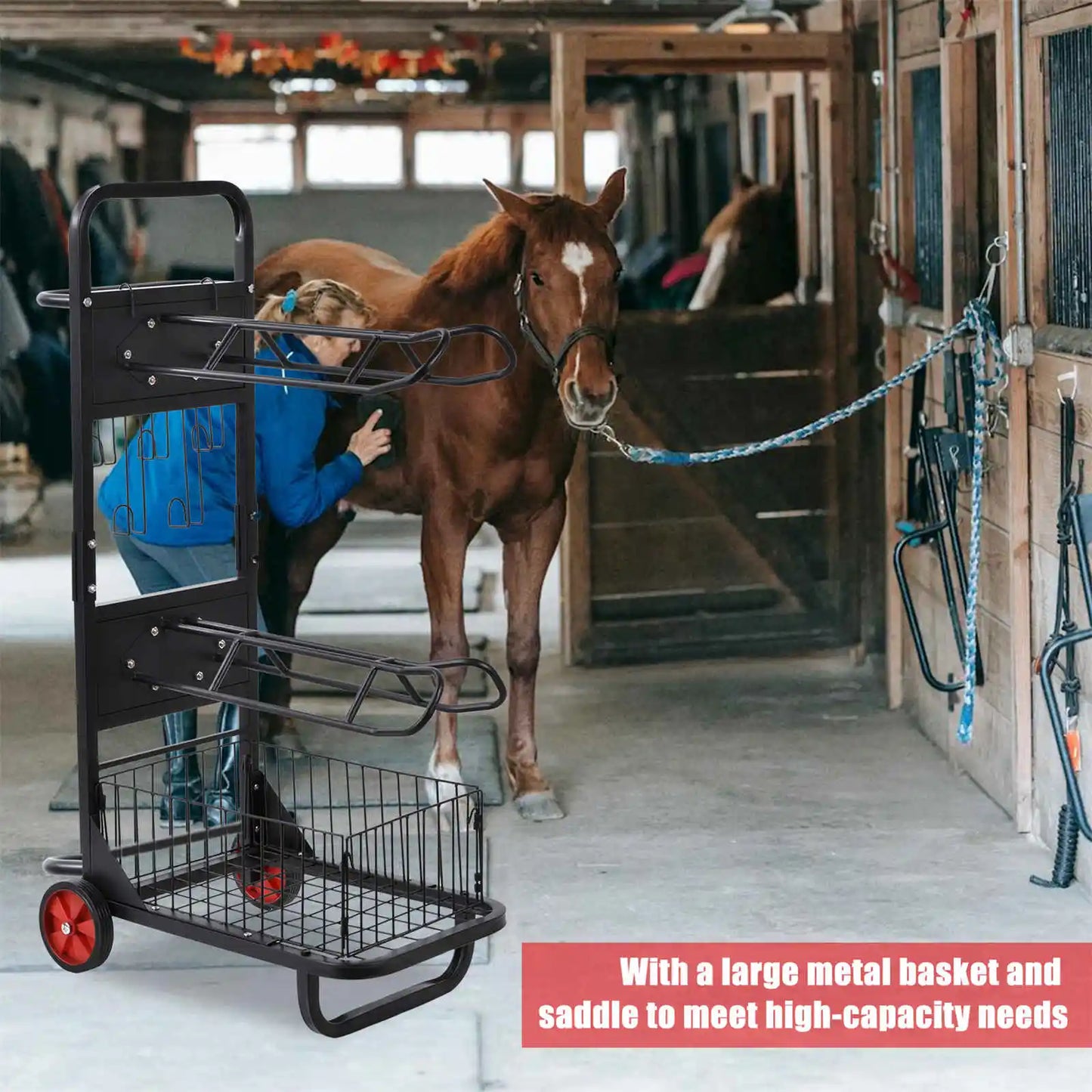 Portable Saddle Stand with Wheels,Heavy Duty