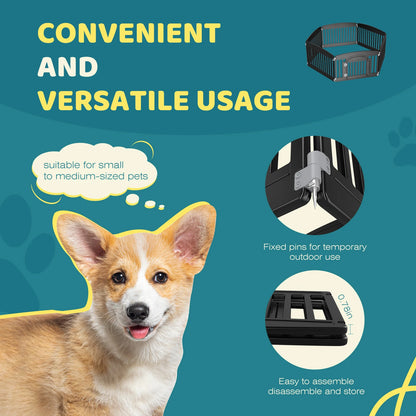 Portable Plastic Dog Playpen 6 Panel 24IN Expandable