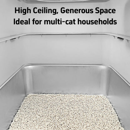 Stainless Steel Cat Litter Box with Flip Cover