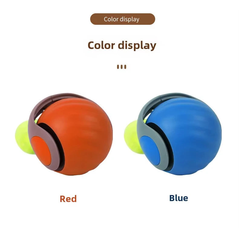 Two colorful head-shaped objects, one red and one blue, on a white background with text indicating color display.