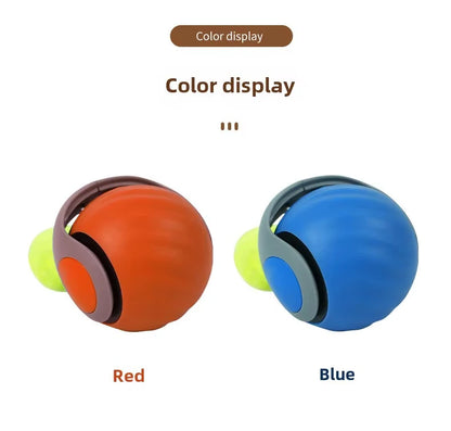 Two colorful head-shaped objects, one red and one blue, on a white background with text indicating color display.