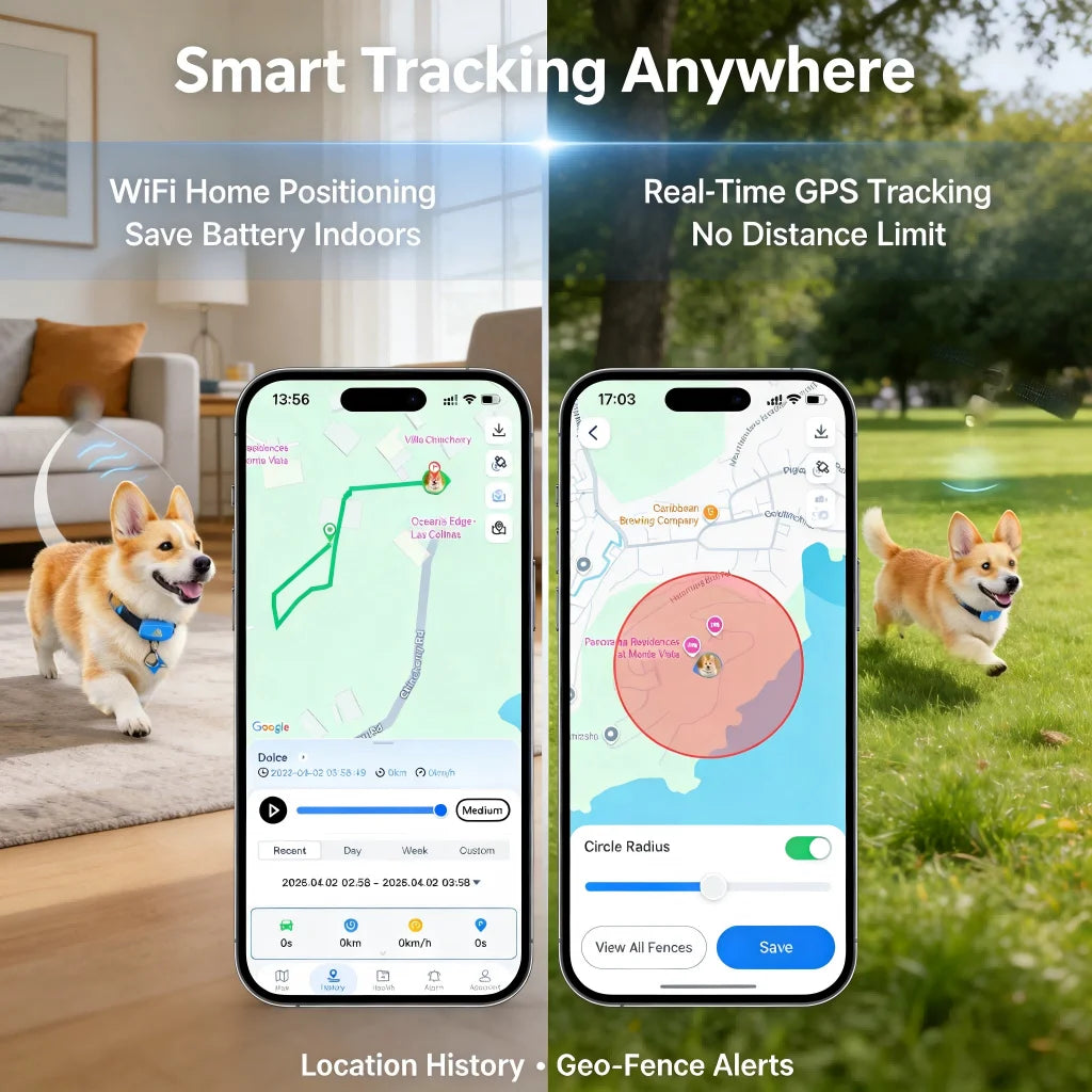 GPS Pet Tracker 4G Built-in SIM with Real-Time WiFi  Plan Required