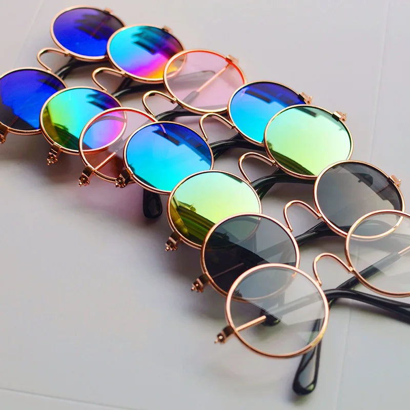 Lovely Vintage Round Cat Sunglasses Reflection Eye wear glasses For Small Dog Cat Pet Photos Pet Products Props Accessories