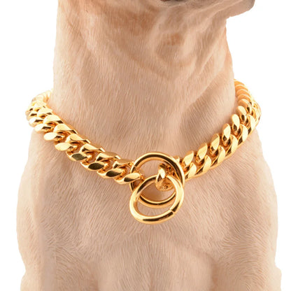 Luxury Collar Gold Dog Chain Choker For Pitbull Bulldog Teddy French Bulldog