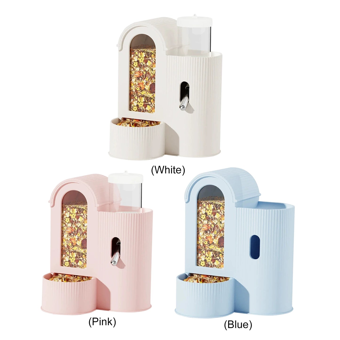 2-in-1 Automatic Food Bowl Large Capacity Hamster Feeder And Waterer
