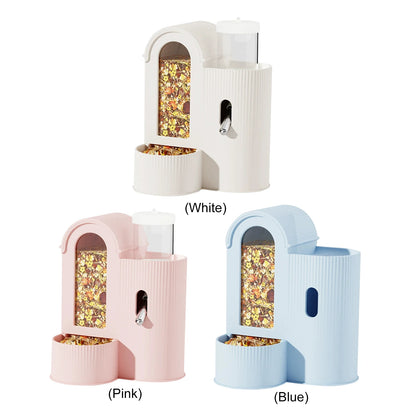 2-in-1 Automatic Food Bowl Large Capacity Hamster Feeder And Waterer