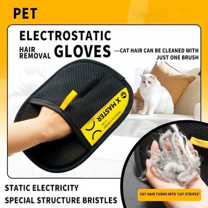Pet Hair Remover Gloves Electrostatic for Cats Dogs, Reusable Washable