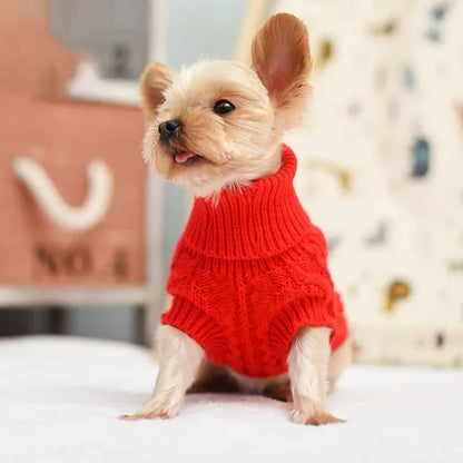 Knitted Dog Winter Sweater – Warm Soft Pet Pullover for Small & Medium Dogs