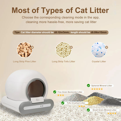 Self-Cleaning Cat Litter Box App Control, ONLY Supports 2.4G WiFi