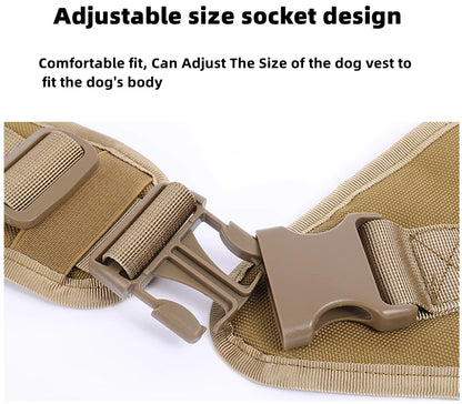 Dog vest with adjustable size socket design on a white background