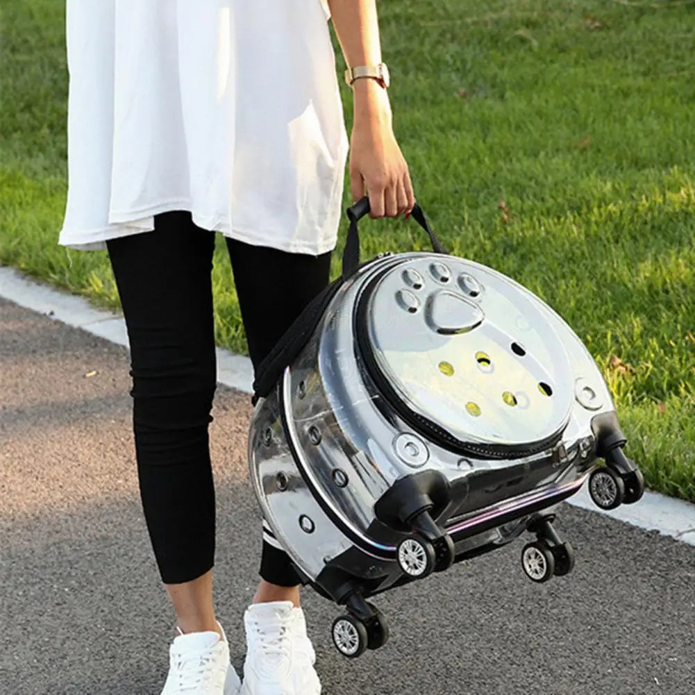 Small Pet Trolley Case with Ventilation Holes Travel Backpack