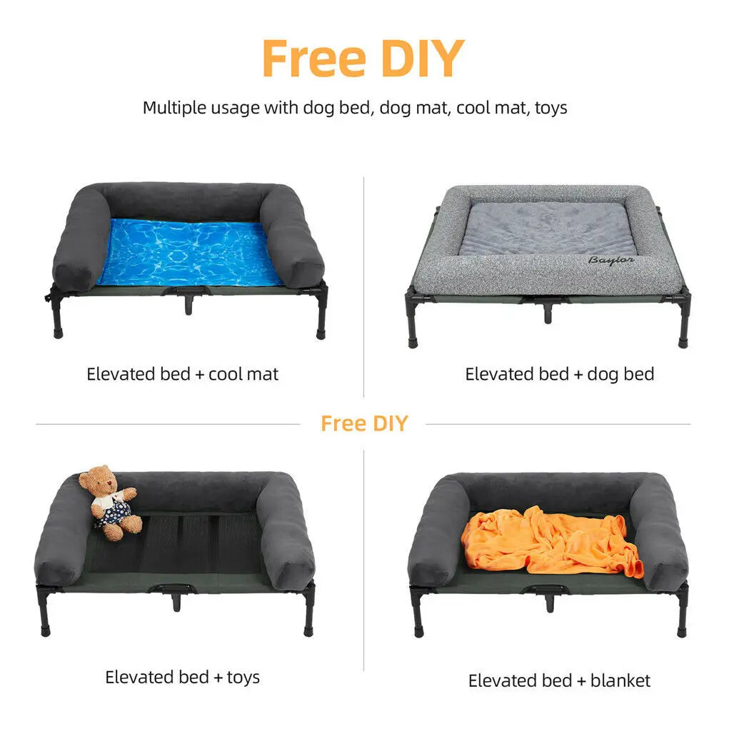 Bed for Dogs and Cats Indoor Outdoor Elevated Pet Lounger L XL 2XL