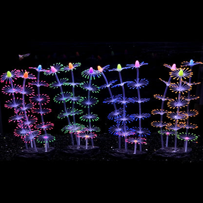 Glowing Silicone Coral Aquarium Decor with Suction Cups