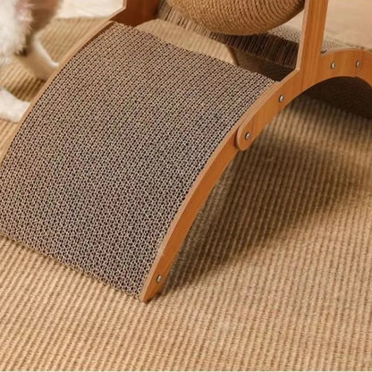 2 In 1, Cat Scratching Ball Wooden Cat Scratcher