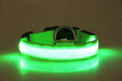 Battery Collar Nylon LED Night Safety Flashing Glow in The Dark