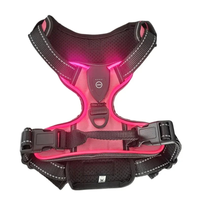 Led luminous Dog Harness No Pull Adjustable Rechargeable