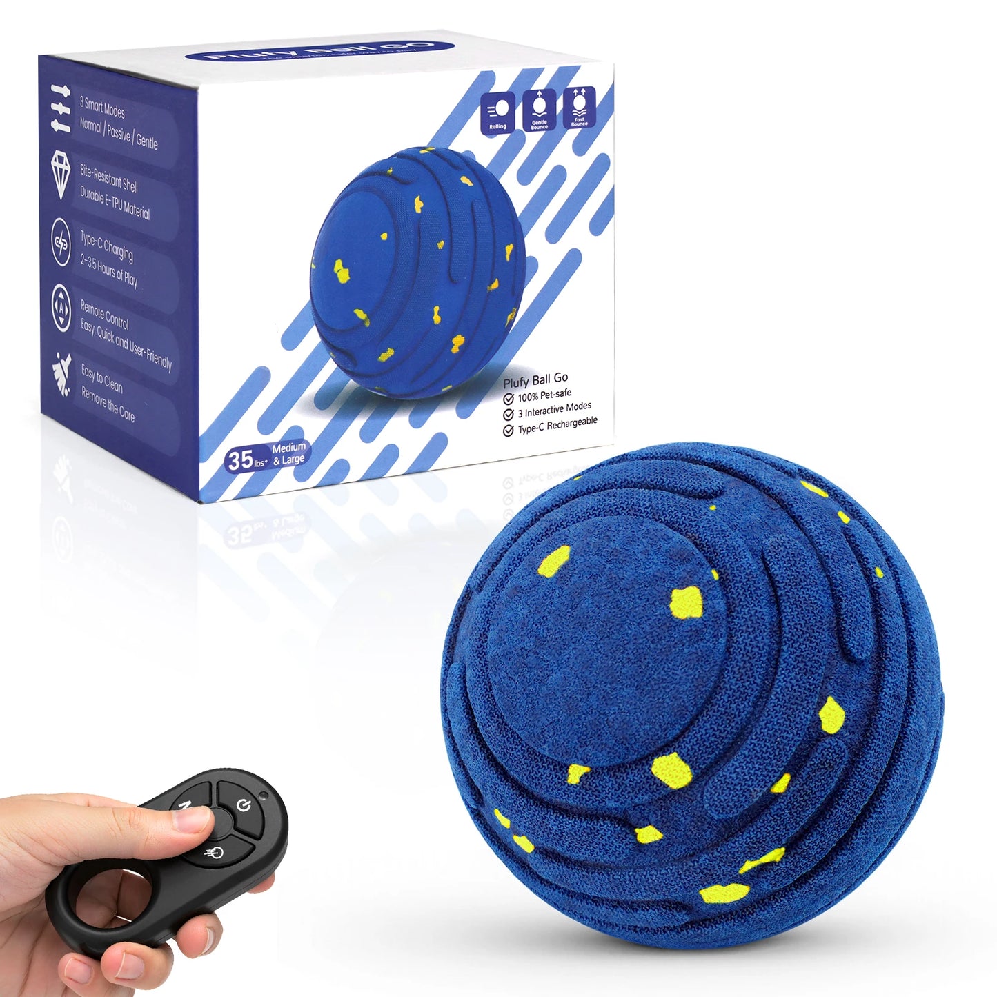 Smart Interactive Dog Toy, Indestructible for Aggressive Chewers, Rechargeable