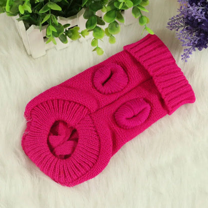 Knitted Dog Winter Sweater – Warm Soft Pet Pullover for Small & Medium Dogs