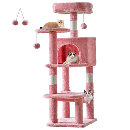 44In Cat Tree Multi-Cat Climbing Tower Scratching Posts