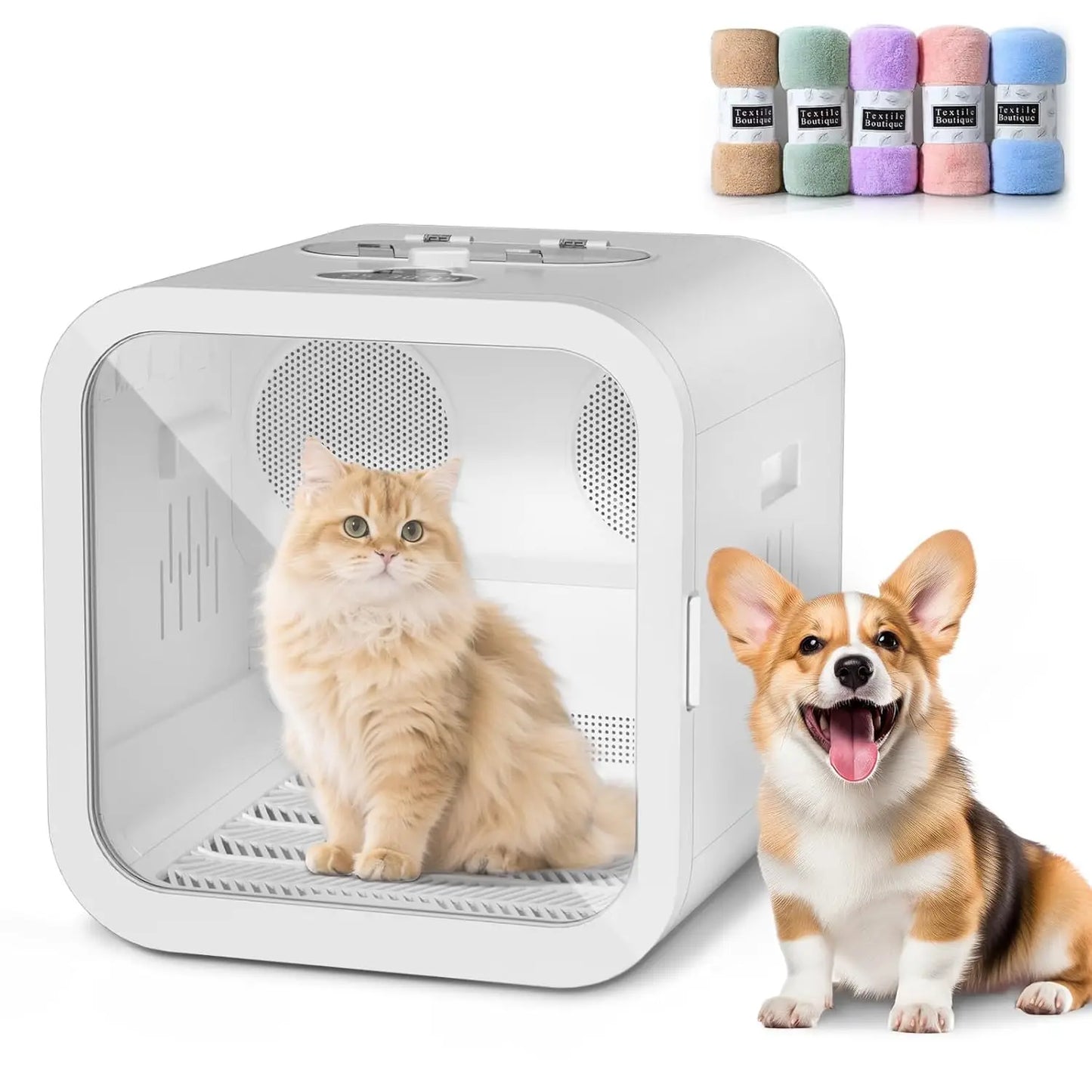 Automatic Pet Hair Dryer Box, 70L Dual Motor Fans Blower