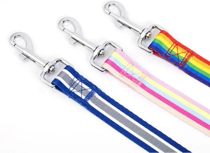 Rainbow Dog Rope Large Medium And Small, Traction Rope Snap On Pet Collar