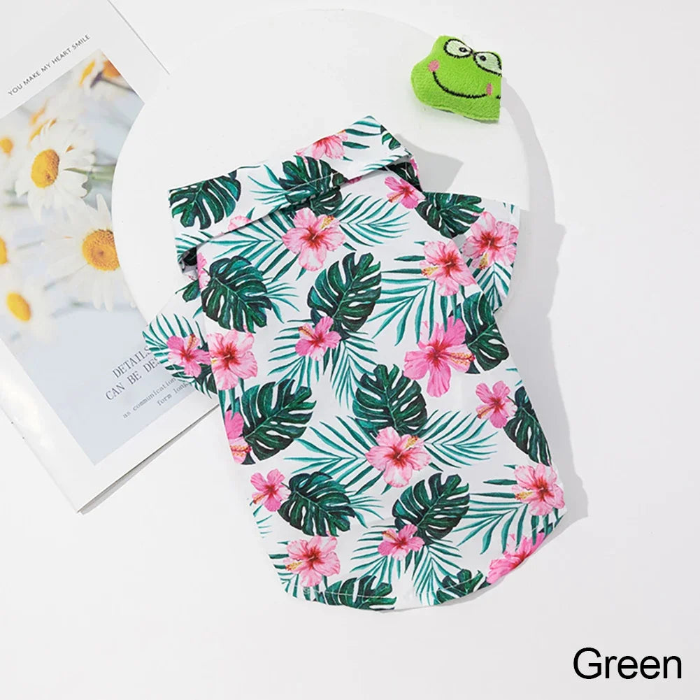 Hawaiian Style  Dog Shirts for Small Medium Dogs Puppy Cat