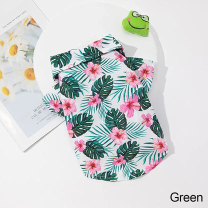 Hawaiian Style  Dog Shirts for Small Medium Dogs Puppy Cat
