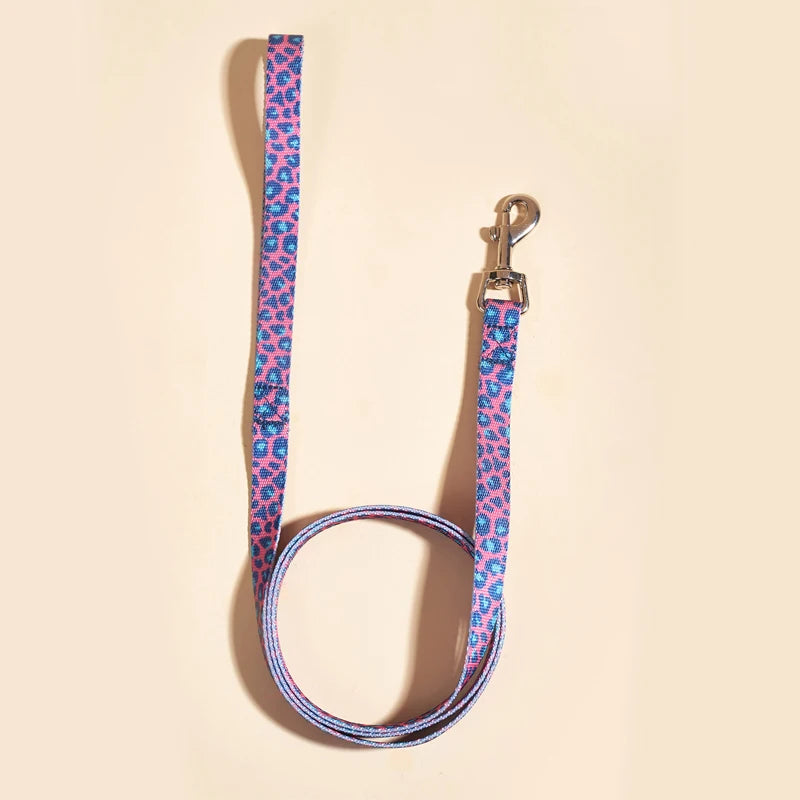 Colorful Silk-Print Cat & Dogs Lead Rope Fashion Nylon Dog Leashes