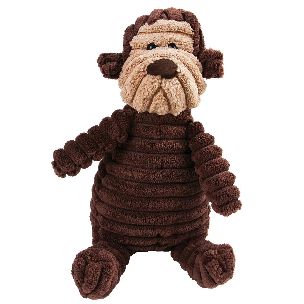 Dog Molar Toy Vent Training Corduroy Monkey Pig Voice Tooth Cleaning