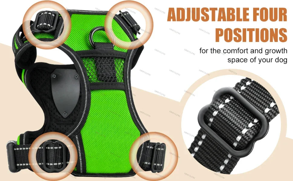 Led luminous Dog Harness No Pull Adjustable Rechargeable