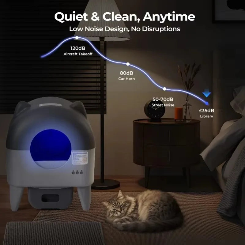 Automatic Cat Litter Box Extra Large Self Cleaning Litter Box