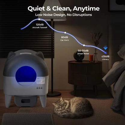Automatic Cat Litter Box Extra Large Self Cleaning Litter Box