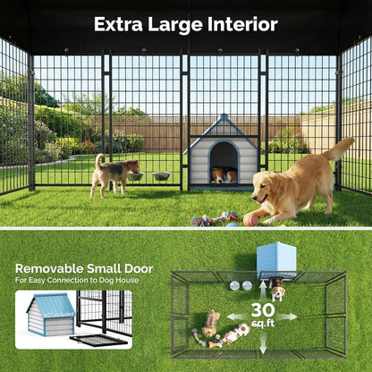 Heavy Duty 8x4x6FT Dog Kennel For Outdoors,