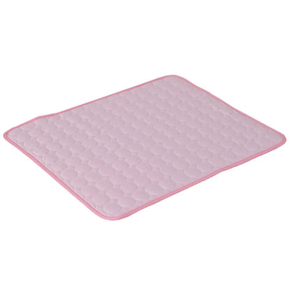 Pink quilted mat on a white background