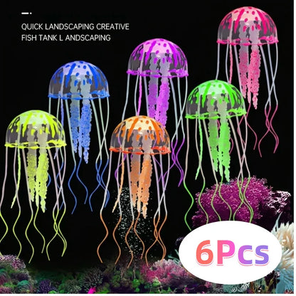 Artificial Swim Glow Jellyfish for Fish Tank Aquarium Underwater Decoration