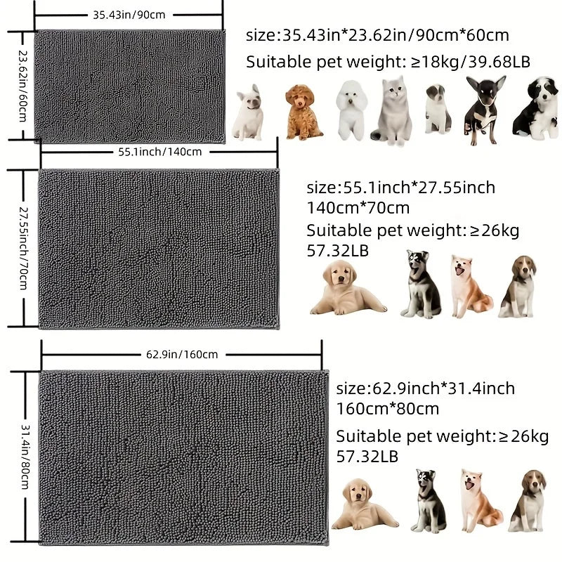 Dog Door Mat For Muddy Paws, Absorbs Moisture And Dirt