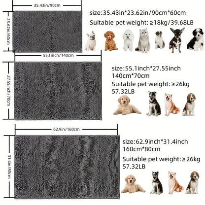 Dog Door Mat For Muddy Paws, Absorbs Moisture And Dirt