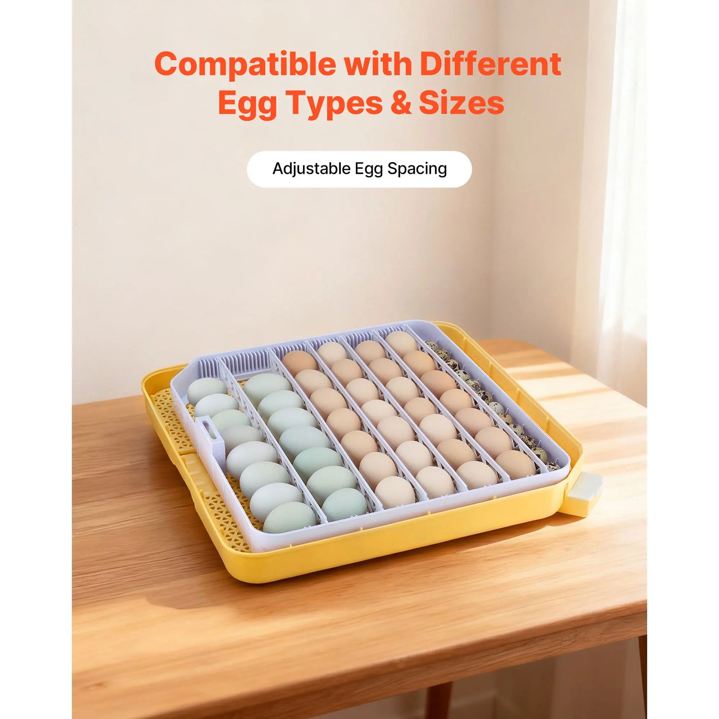 Egg Incubator with LED Candler Temperature Auto Humidity  360° View Clear Window