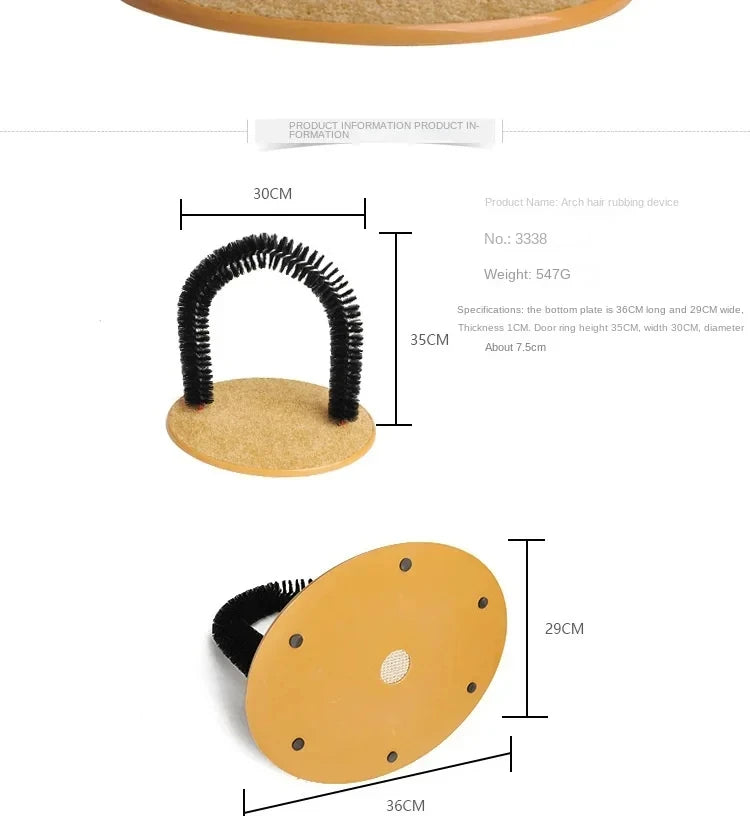 Cat Toy Arch Self Groom Feline with A Massage Brush
