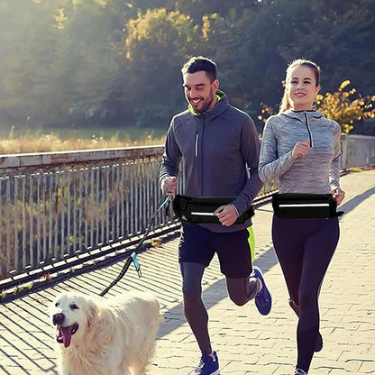 Hands Free Dog Reflective Leash with Waist Bag
