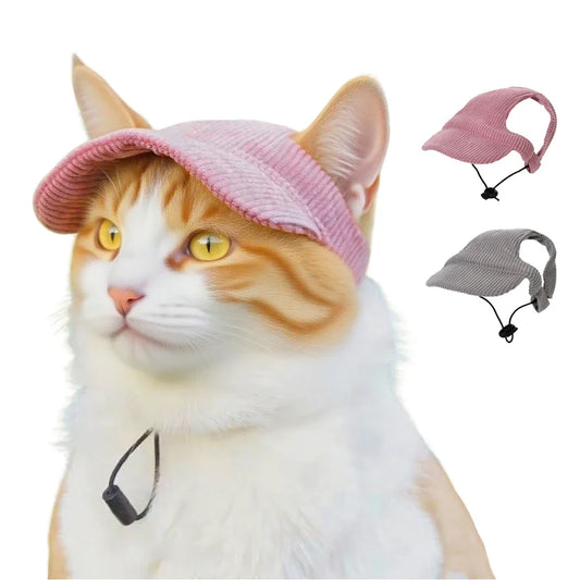 Cute Hat for Cats Dogs Adjustable  Baseball Cap With Ear Hole