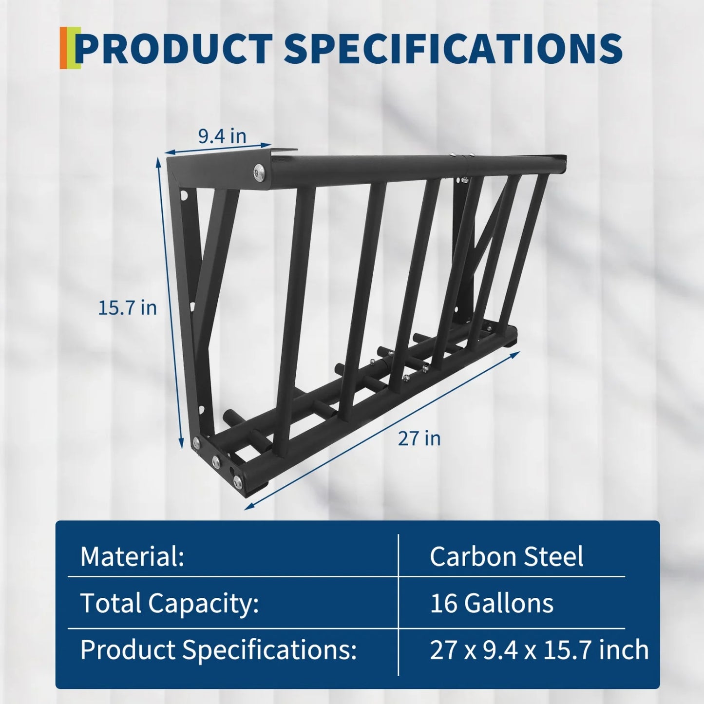 Wall Mount Hay Feeder Rack, Heavy Duty Carbon Steel Hay Holder