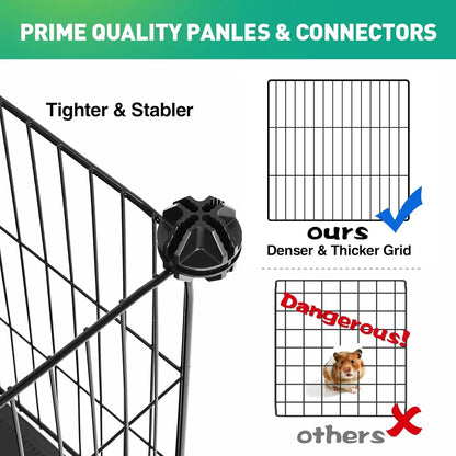 41-Panel Small Animal Playpen with 2 Doors, 35.4x23.6x23.6 Inches,