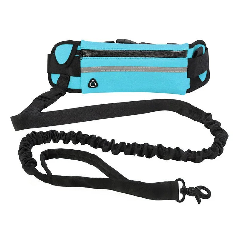 Hands Free Dog Reflective Leash with Waist Bag