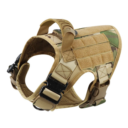 Camouflage dog harness on a white background
