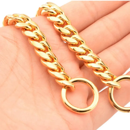 Luxury Collar Gold Dog Chain Choker For Pitbull Bulldog Teddy French Bulldog