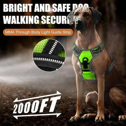 Led luminous Dog Harness No Pull Adjustable Rechargeable