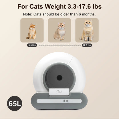 Self-Cleaning Cat Litter Box App Control, ONLY Supports 2.4G WiFi